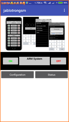 Universal GSM SMS Alarm screenshot