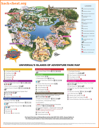 Universal Islands of Adventure Park Map 2019 screenshot