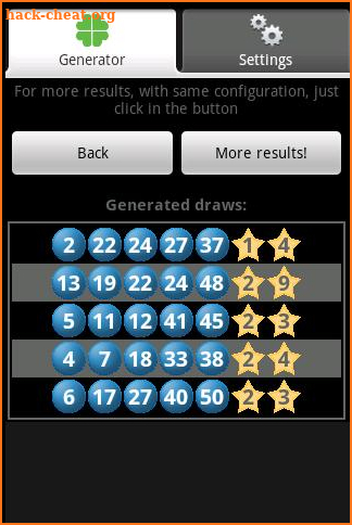 Universal Lotto Generator Plus screenshot