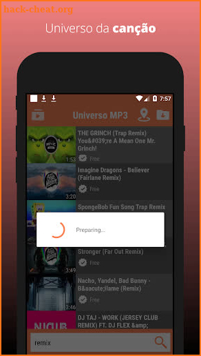 Universal music & playlist screenshot