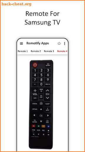 Universal Remote - Samsung TV screenshot