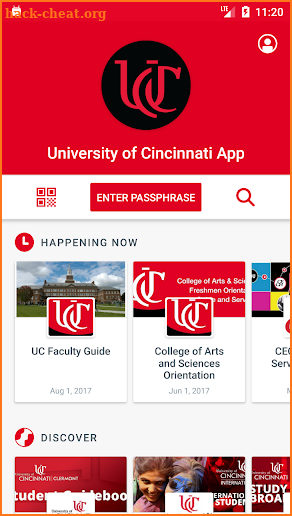 University of Cincinnati App screenshot
