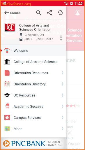 University of Cincinnati App screenshot