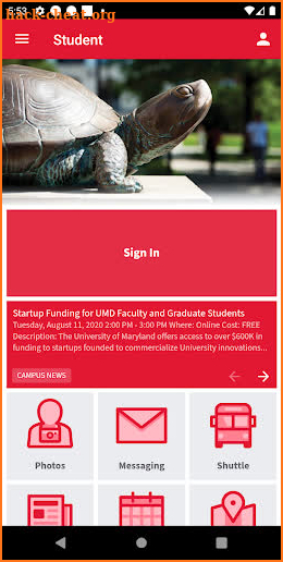 University of MD screenshot