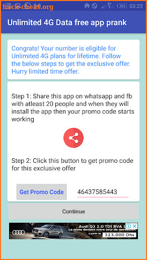 unlimited 4G data prank free app screenshot
