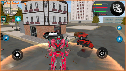 Unlimited Red Robot Shark Tranforme Battle City screenshot