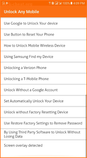 Unlock Any Mobile Guide: screenshot