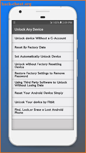 Unlock Device’s Methods & Techniques screenshot