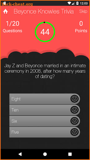 UnOfficial Beyonce Knowles Quiz Trivia Game screenshot