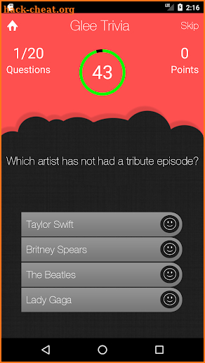 Unofficial Glee TV Show Trivia Quiz Game screenshot