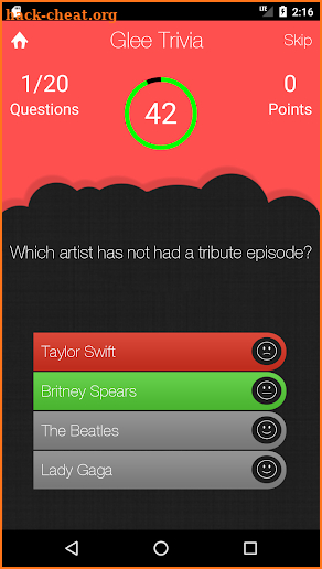 Unofficial Glee TV Show Trivia Quiz Game screenshot