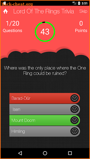 UnOfficial Lord Of The Rings Trivia Game screenshot