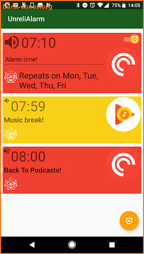 UnreliAlarm - Podcast and music alarm! screenshot