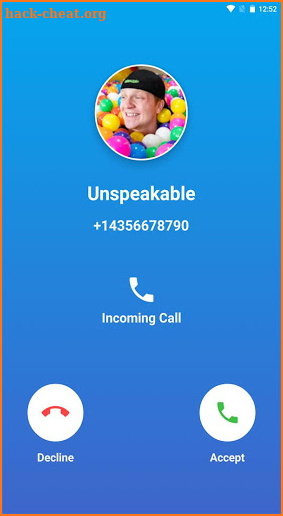 Unspeakable Game Fake Call . screenshot