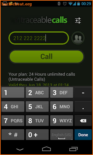 Untraceable Calls screenshot