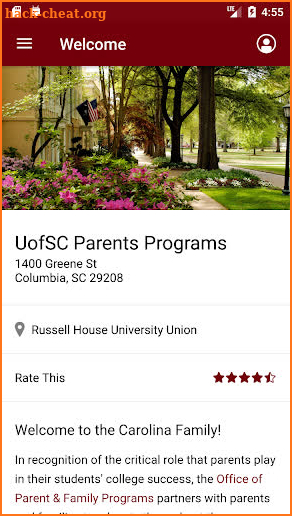 UofSC Parent & Family Programs screenshot