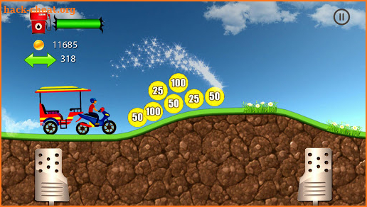 uphill tuk tuk: hill climb racing games screenshot