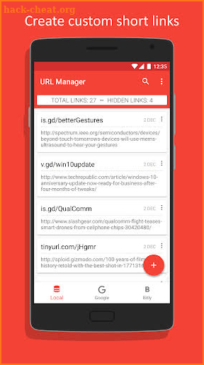 URL Manager screenshot