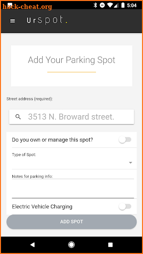 UrSpot - Find and Manage Your Parking Spots screenshot