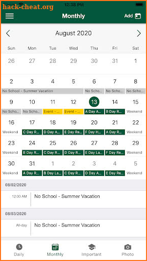 Ursuline Merici Schedule App screenshot