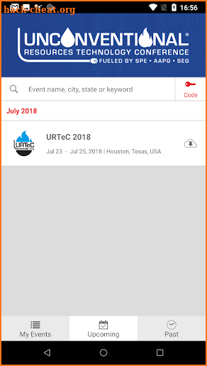 URTeC Events screenshot