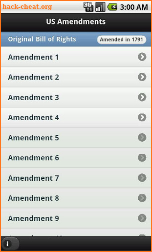 US Amendments screenshot