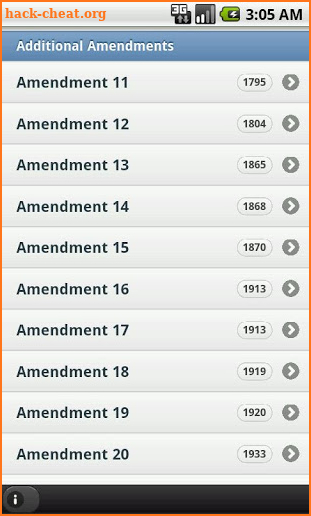 US Amendments screenshot