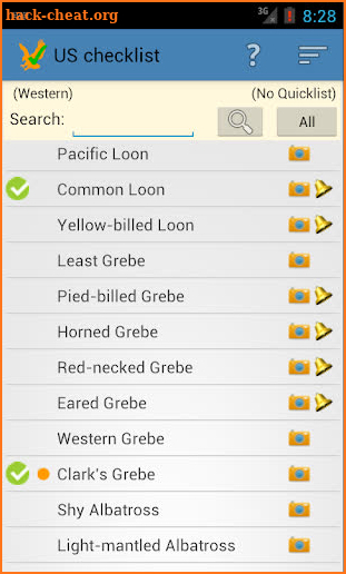 US Birding Checklist screenshot