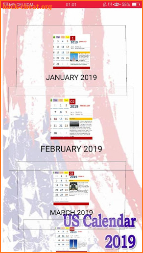 US Calendar 2019 screenshot