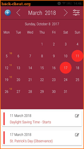 US Calendar with Festivals and Holidays screenshot