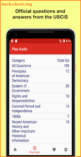 US Citizenship Test Audio 2021 screenshot