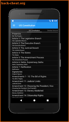 US Constitution screenshot
