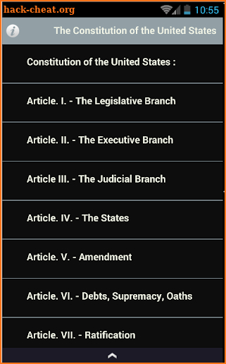U.S Constitution + Amendments screenshot