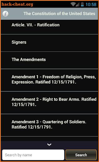 U.S Constitution + Amendments screenshot