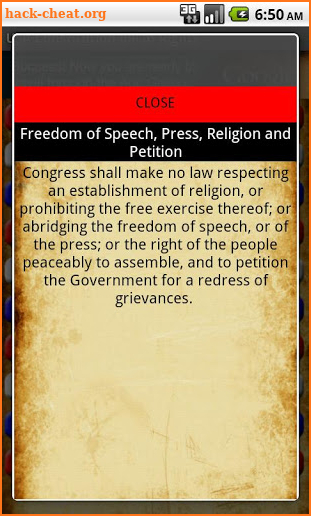 US Constitution Bill of Rights screenshot