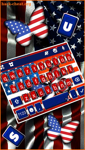 Us Flag Butterfly Keyboard Theme screenshot