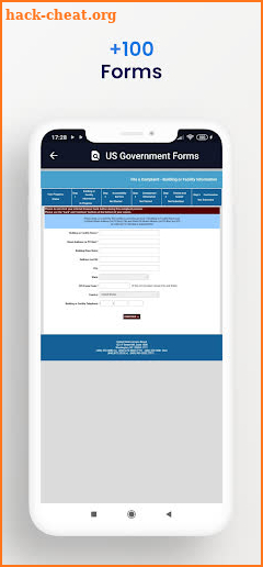 US Government Forms List screenshot