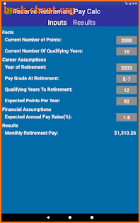 US Military Reserve Retirement screenshot