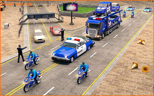 US Police Car Transporter Plane: Truck Sim Games screenshot