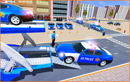 Us Police Car Transporter Truck Driving Simulator screenshot