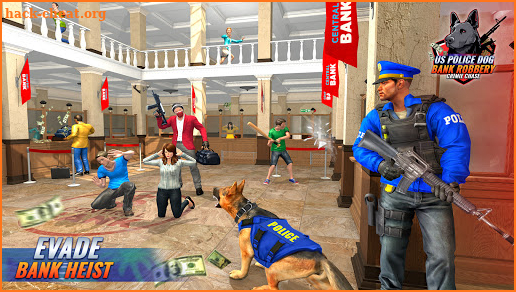 US Police Dog Bank Robbery Crime Chase Game screenshot