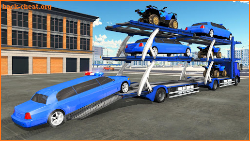 US Police limousine Car Quad Bike Transporter Game screenshot