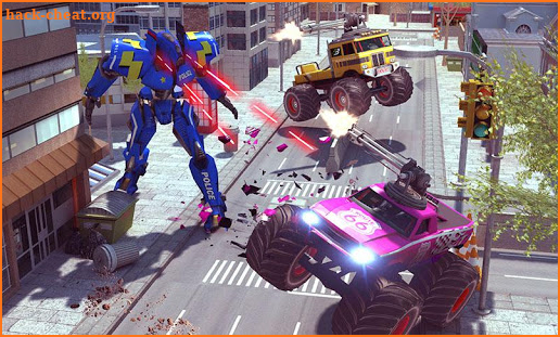 US Police Monster Truck Transform Robot War Games screenshot