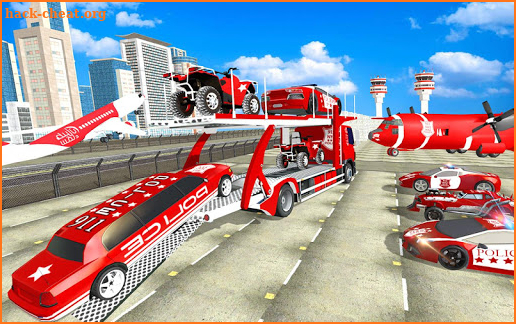 US Police Quad Bike Car Transporter Games screenshot
