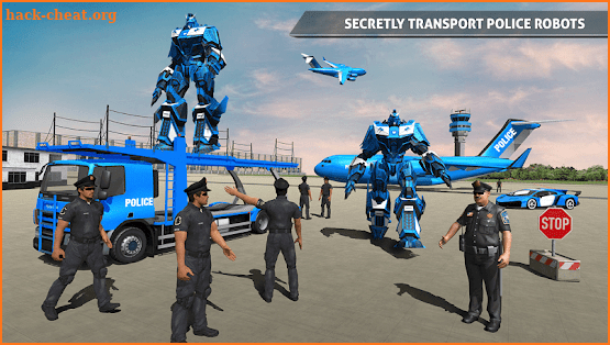 US Police Robot Car Game – Police Plane Transport screenshot