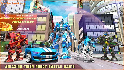 US Police Transform Robot Car White Tiger Game screenshot
