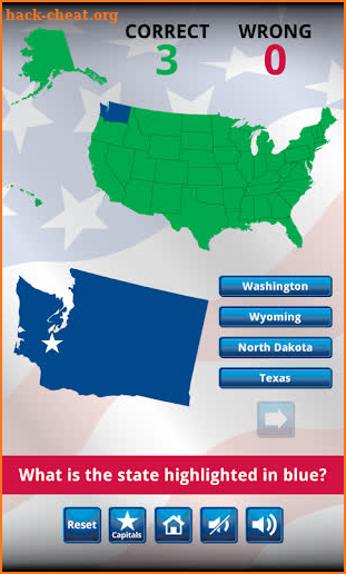 US States and Capitals Quiz screenshot