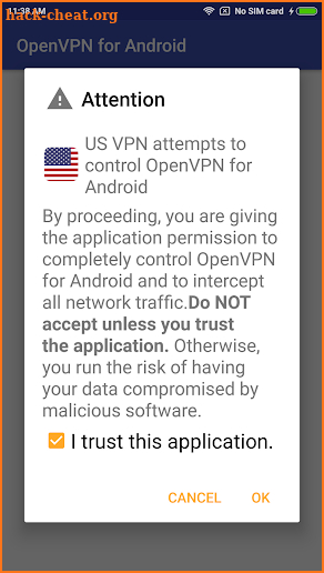 US VPN screenshot