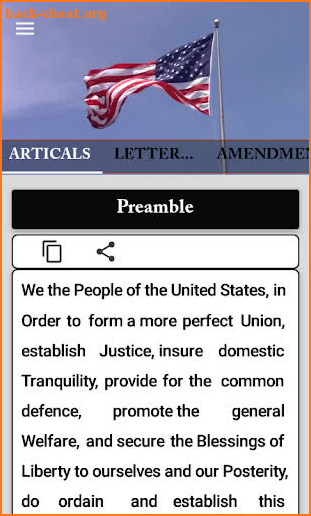 usa constitution & amendments screenshot