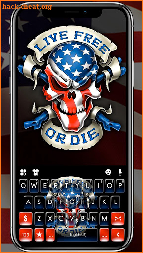 Usa Freedom Skull Keyboard Theme screenshot